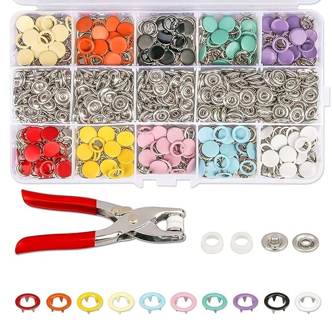 COFIEX Premium Snap Buttons Kit – 100 Sets 9.5mm Metal Fasteners